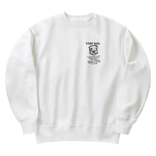 まよい犬ラッキー Heavyweight Crew Neck Sweatshirt