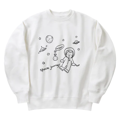 宇宙と猫 Heavyweight Crew Neck Sweatshirt