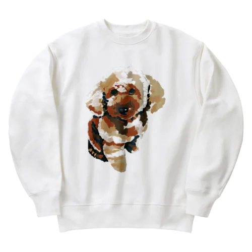 トイプードルのあん(ちぎり絵) Heavyweight Crew Neck Sweatshirt