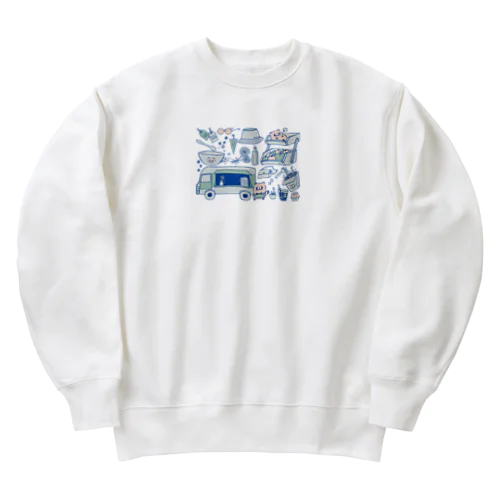 キッチンカーたぬき Heavyweight Crew Neck Sweatshirt