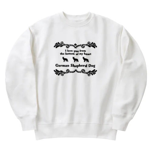 ジャーマンシェパードドッグ　wing　onehappiness Heavyweight Crew Neck Sweatshirt