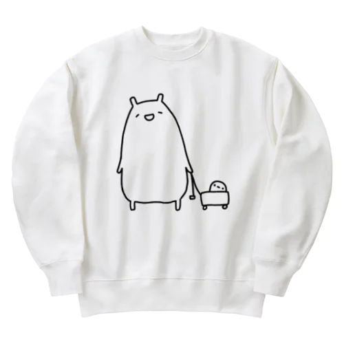 お散歩をするかわいいねこ Heavyweight Crew Neck Sweatshirt