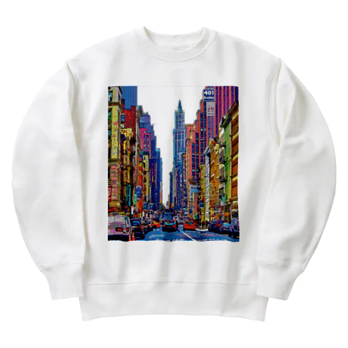 ニューヨーク ブロードウェイの喧騒 Heavyweight Crew Neck Sweatshirt