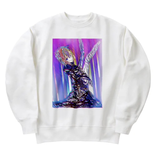 ステンドグラス風男の子（銀） Heavyweight Crew Neck Sweatshirt