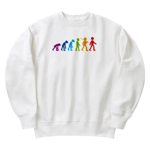 人類の進化 ピクトグラム Heavyweight Crew Neck Sweatshirt