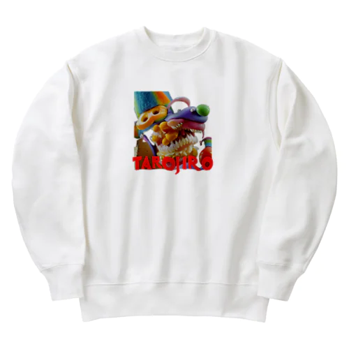 COLORFUL POPCORN MONSTERS by AI Heavyweight Crew Neck Sweatshirt