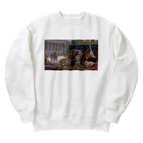 死刑囚に毒を試すクレオパトラ / Cleopatra Testing Poisons on Condemned Prisoners Heavyweight Crew Neck Sweatshirt