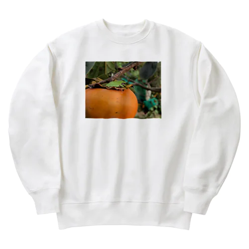 カエルと柿 Heavyweight Crew Neck Sweatshirt