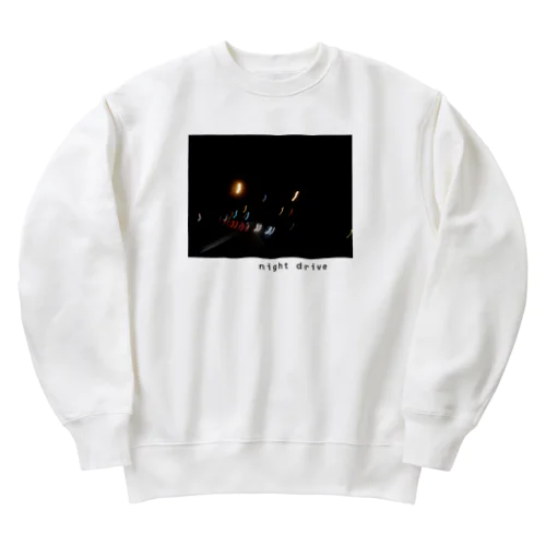 night drive Heavyweight Crew Neck Sweatshirt