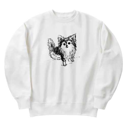 チワワのマメ2 Heavyweight Crew Neck Sweatshirt