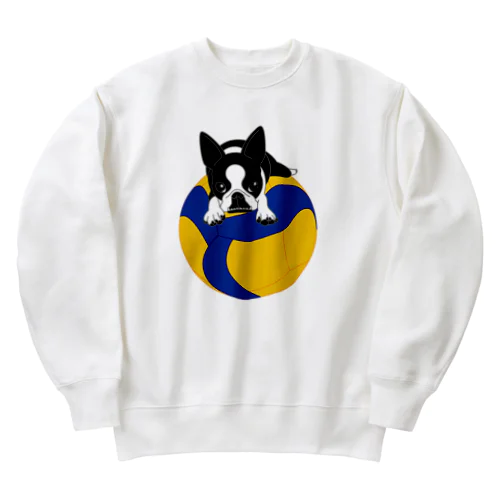 ボストンテリア(バレーボール青黃)[v2.7.5k] Heavyweight Crew Neck Sweatshirt