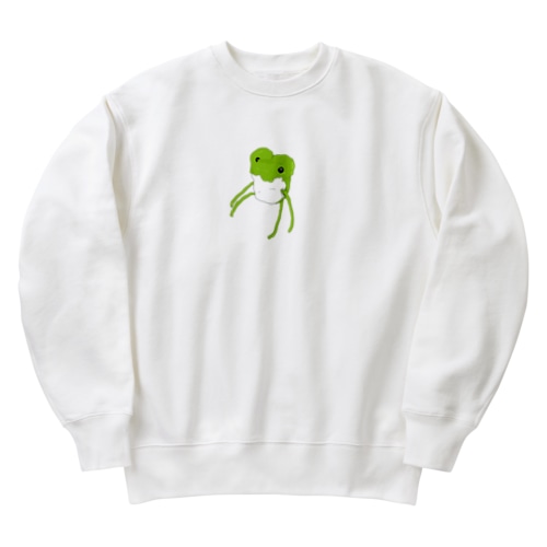Pompom art 《薄緑カエル》 Heavyweight Crew Neck Sweatshirt