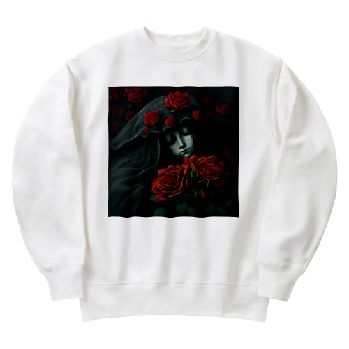 赤い薔薇の休息 Heavyweight Crew Neck Sweatshirt