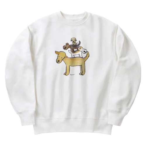 仲良し4人組のトーテムポール Heavyweight Crew Neck Sweatshirt