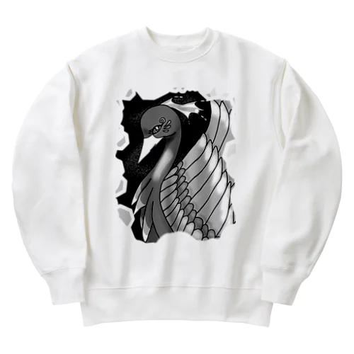 不死鳥アート　モノクロ Heavyweight Crew Neck Sweatshirt