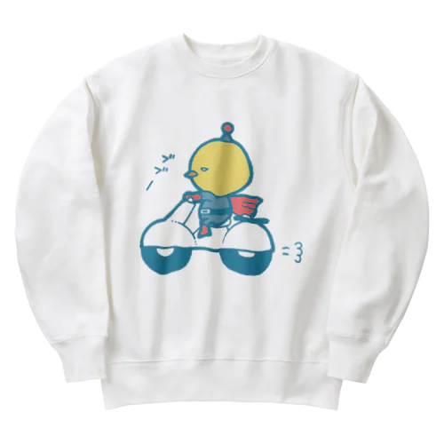 バイクでおでかけ赤羽チキン Heavyweight Crew Neck Sweatshirt