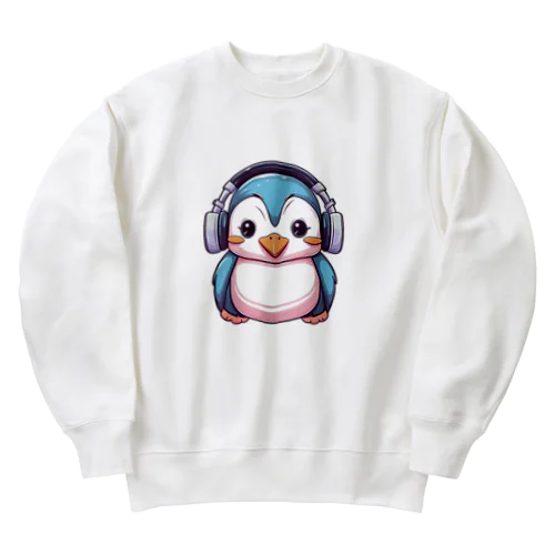 ヘッドホンを付けているペンギン Heavyweight Crew Neck Sweatshirt