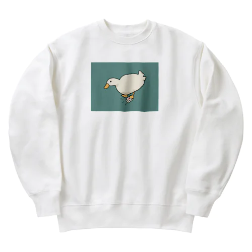 目つきの悪いあひるさん　麻雀 Heavyweight Crew Neck Sweatshirt