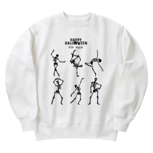 ガイコツ6人組ハロウィン Heavyweight Crew Neck Sweatshirt