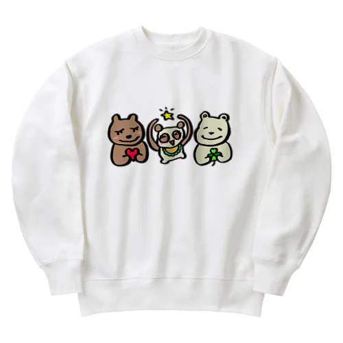 くまくまファミリー Heavyweight Crew Neck Sweatshirt