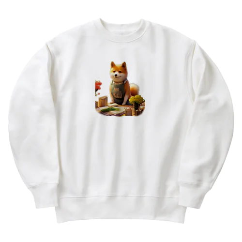 柴犬の花屋v2 Heavyweight Crew Neck Sweatshirt