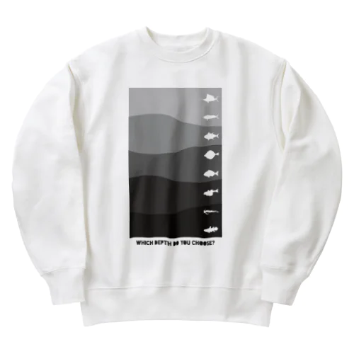 『 Which depth do you choose?  』白&黒 Heavyweight Crew Neck Sweatshirt