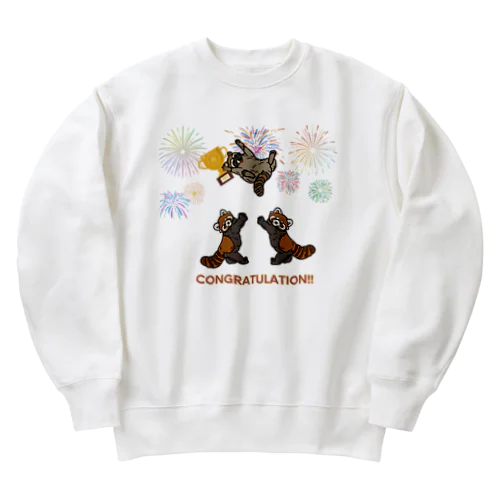 アライグマおめでとうくん。 Heavyweight Crew Neck Sweatshirt