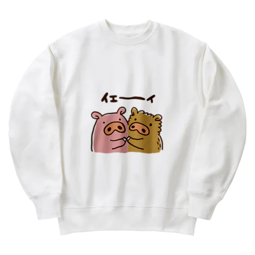 いのししとぶたちゃん Heavyweight Crew Neck Sweatshirt