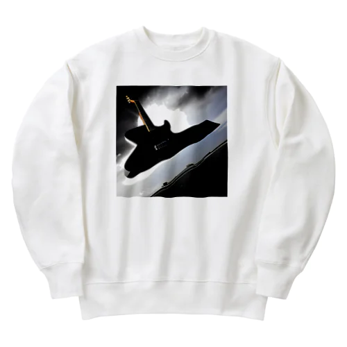 空中に浮いてる巨大ギター Heavyweight Crew Neck Sweatshirt