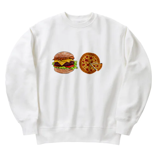 ハンバーガー　ピザ Heavyweight Crew Neck Sweatshirt