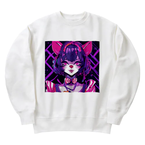 パンクビビッド・ピエロキャットレディ Heavyweight Crew Neck Sweatshirt