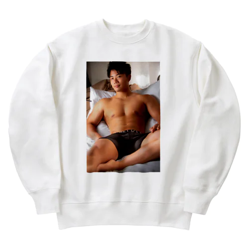 減量終了後のペニ男 Heavyweight Crew Neck Sweatshirt