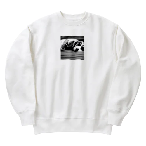 癒しのふわふわ昼寝犬コレクション Heavyweight Crew Neck Sweatshirt