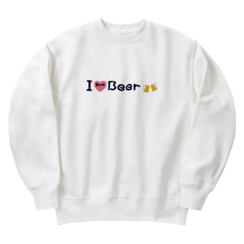 let's enjoy 【I Love Beer】 Heavyweight Crew Neck Sweatshirt