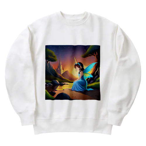 星空の下で輝く妖精 Heavyweight Crew Neck Sweatshirt