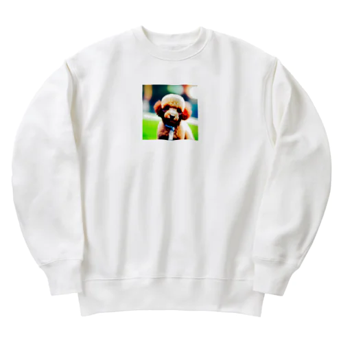 可愛いトイプードル Heavyweight Crew Neck Sweatshirt