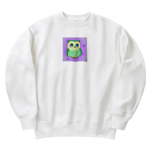 幸せふくろうグッズ Heavyweight Crew Neck Sweatshirt