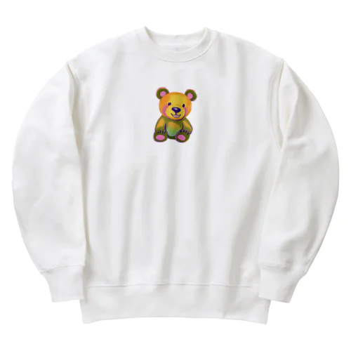 かわいいくまのイラストのグッズ Heavyweight Crew Neck Sweatshirt