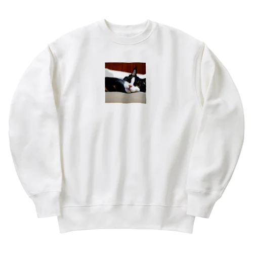 寝たネコ Heavyweight Crew Neck Sweatshirt