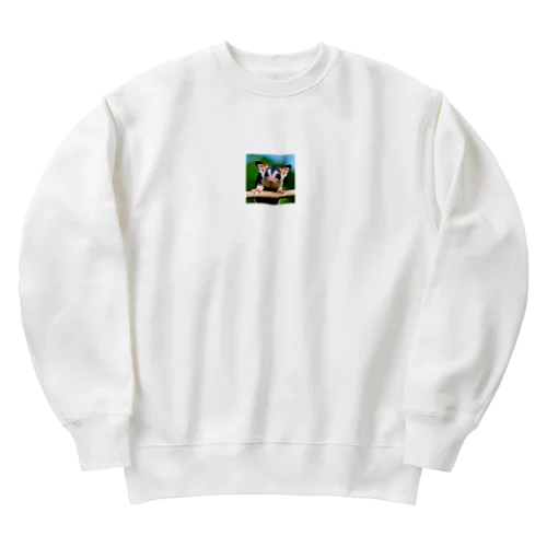 かわいいフクロモモンガ Heavyweight Crew Neck Sweatshirt