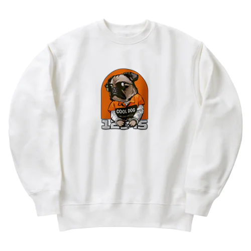 かっこいいブルドッグイラストのグッズ Heavyweight Crew Neck Sweatshirt