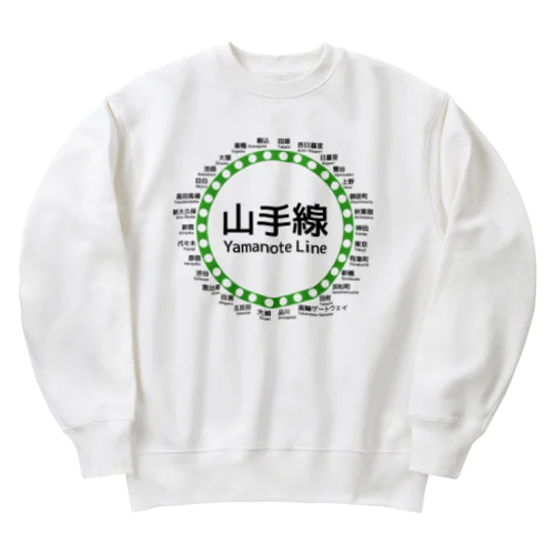 JR山手線路線図 Heavyweight Crew Neck Sweatshirt