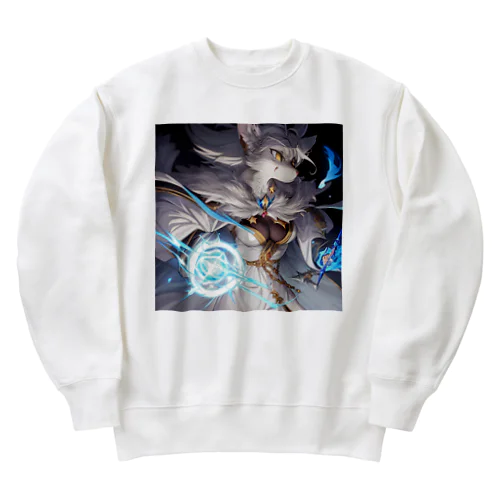 ケモノっ娘魔法使い Heavyweight Crew Neck Sweatshirt