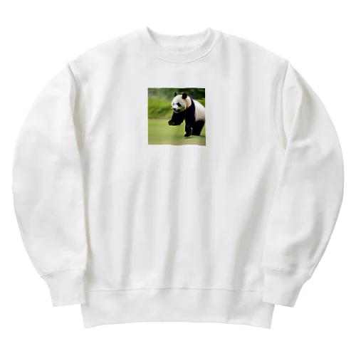 笹食ってる場合じゃねー！(笹パン) Heavyweight Crew Neck Sweatshirt