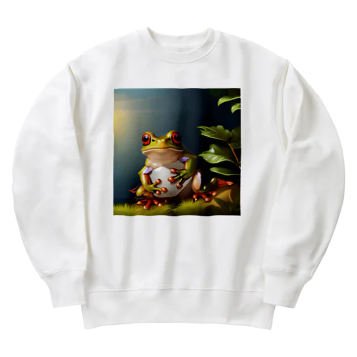 幸運を呼ぶ　かえる Heavyweight Crew Neck Sweatshirt