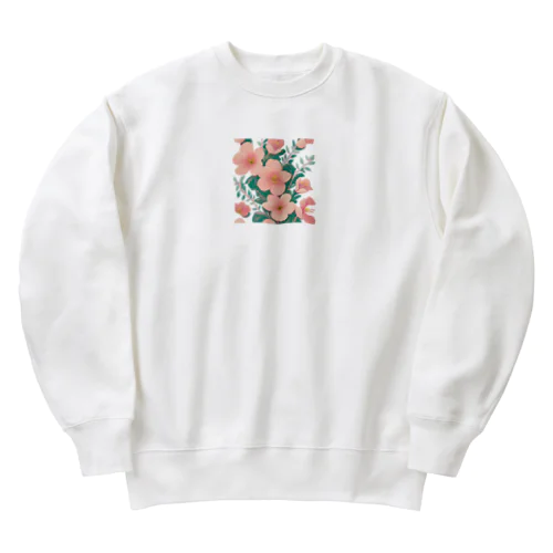 ピンク色の花 Heavyweight Crew Neck Sweatshirt