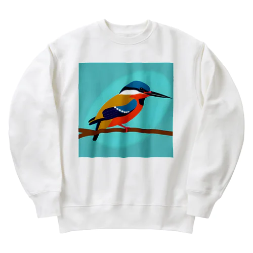 カワセミのイラストグッズ Heavyweight Crew Neck Sweatshirt