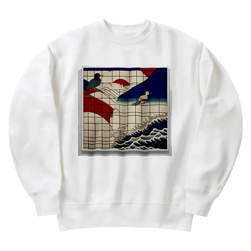 海と鳥 Heavyweight Crew Neck Sweatshirt