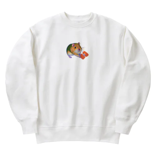 筋トレしているハムスター Heavyweight Crew Neck Sweatshirt