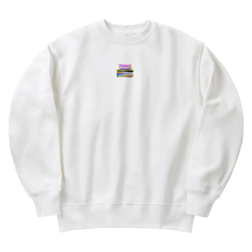 白銀の富士山と朝日と湖畔 Heavyweight Crew Neck Sweatshirt